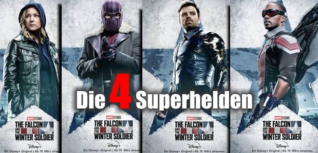 Die 4 Charakter aus The Falcon and the Winter Soldier