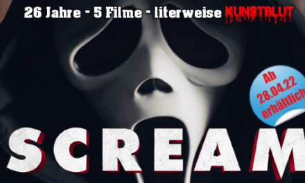 26 Jahre – 5 Filme – literweise Kunstblut<br><strong> „Scream 5“ </strong> <br> Ab 28.04.22 auf DVD und Blu-ray