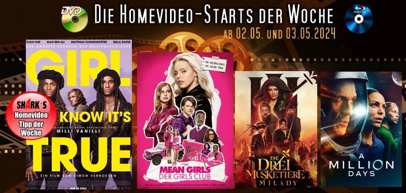 Homevideo-Starts der Woche <br><strong>Neu ab 02.05.2024 und 03.05.2024</strong><br>auf DVD und BluRay-Disc